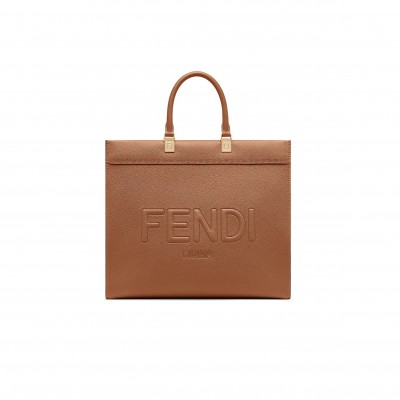FENDI SUNSHINE MEDIUM LEATHER BROWN 8BH386AQF5F1NX9 (35*31*17cm)